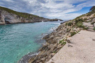 Zakynthos Island, Yunanistan Limnionas beach Körfezi Panoraması