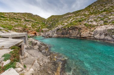 Zakynthos Island, Yunanistan Limnionas beach Körfezi Panoraması