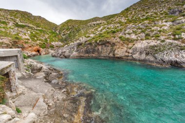 Zakynthos Island, Yunanistan Limnionas beach Körfezi Panoraması