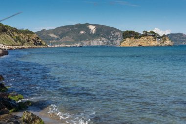 Koukla Beach, Zakynthos island, Yunanistan harika deniz manzarası