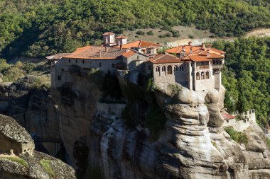 Varlaam kutsal Manastırı Meteora, Thessaly, Yunanistan inanılmaz görünümünü
