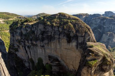 Meteora, Thessaly, Yunanistan yakınındaki kayaların oluşumu