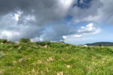 Vitosha Mountain, Sofya şehir bölge, Bulgaristan'ın tepeleri ile manzara