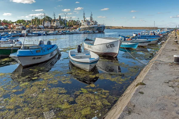 Sozopol Bulgaria July 2016 Perahu Nelayan Kecil Pelabuhan Kota Sozopol — Stok Foto