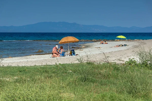 Nea Fokea カッサンドラ ハルキディキ ギリシャ 2014 ビーチ Fokea カッサンドラのハルキディキ 半島中央マケドニア — ストック写真