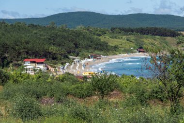 Kıyı şeridi ve plaj Ahtopol şehir, Burgaz bölge, Bulgaristan