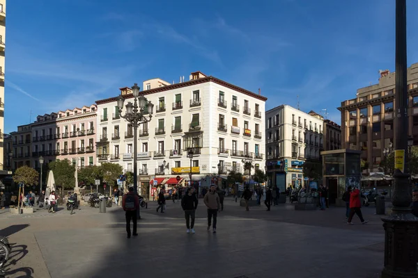 Madrid Spanje Januari 2018 Toeristische Bezoeken Van Plaza Jacinto Benavente — Stockfoto