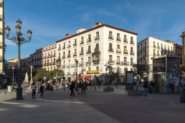 Madrid Spanje Januari 2018 Toeristische Bezoeken Van Plaza Jacinto Benavente — Stockfoto