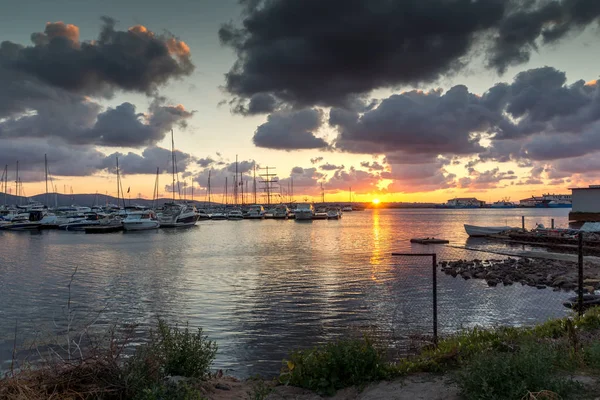 Sozopol Bulgária Julho 2016 Pôr Sol Porto Sozopol Região Burgas — Fotografia de Stock