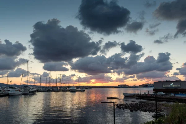 Sozopol Bulgarie Juillet 2016 Coucher Soleil Port Sozopol Région Burgas — Photo