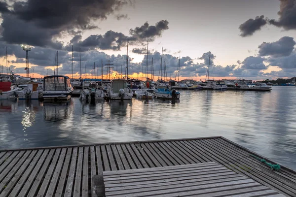 Sozopol Bulgaria July 2016 Sunset Port Sozopol Burgas Region Bulgaria — Stock Photo, Image