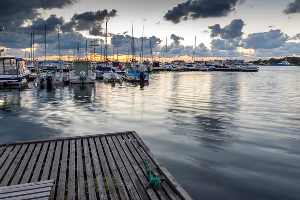 Sozopol Bulgarie Juillet 2016 Coucher Soleil Port Sozopol Région Burgas — Photo