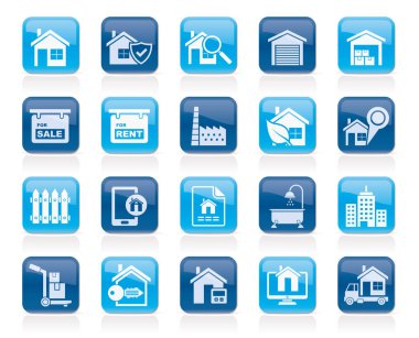 Gerçek arazi iş simgeleri - vektör Icon Set