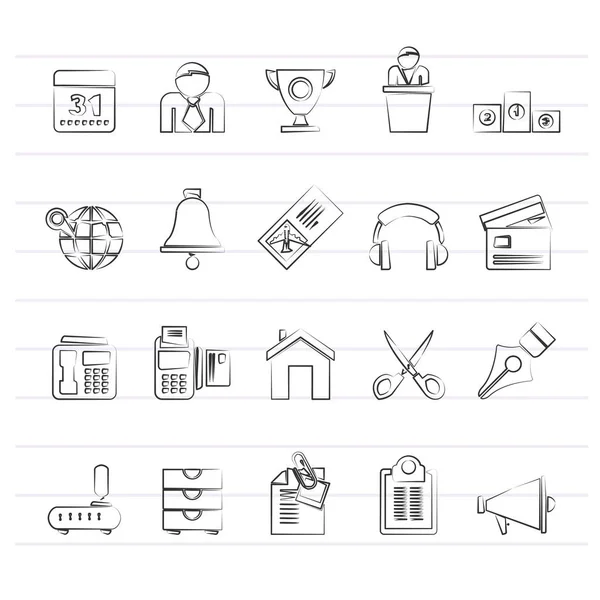 Business Office Equipment Icons Vector Icon Set — Stock Vector