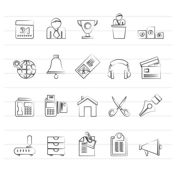 Icons Für Geschäfts Und Büroausstattung Vektor Icon Set — Stockvektor