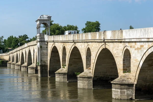 Edirne Turquía Mayo 2018 Puente Medieval Del Imperio Otomano Sobre — Foto de Stock