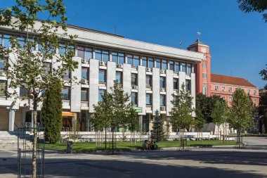 Plevne, Bulgaristan - 20 Eylül 2015: Orta street City, Plevne, Bulgaristan