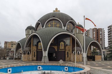Skopje, Makedonya - 24 Şubat 2018: Saint Clement Ohri Kilisesi şehir Üsküp, Makedonya Cumhuriyeti