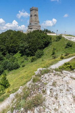 Stara Planina (Balkan) dağ ve anıt özgürlük Shipka, Stara Zagora bölge, Bulgaristan