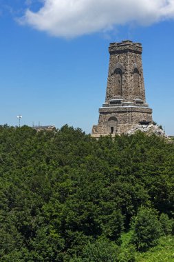 Stara Planina (Balkan) dağ ve anıt özgürlük Shipka, Stara Zagora bölge, Bulgaristan