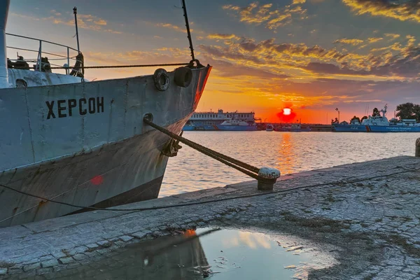 Sozopol Bulharsko Června 2015 Západ Slunce Přístavu Sozopol Burgas Regionu — Stock fotografie