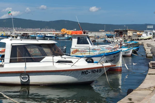 Nessebar Bulgaria Agosto 2018 Panorama Con Barco Pesquero Puerto Nessebar — Foto de Stock