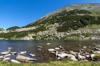 Panoramik kurbağa göl, Pirin Dağı, Bulgaristan