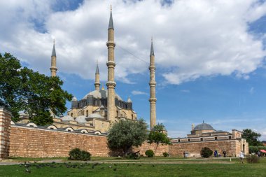 Edirne, Türkiye - 26 Mayıs 2018: mimar arasında 1569 ve 1575 Selimiye Camii Edirne şehri, Doğu Trakya, Türkiye'de Mimar Sinan tarafından inşa