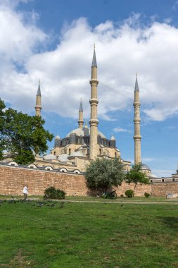 Edirne, Türkiye - 26 Mayıs 2018: mimar arasında 1569 ve 1575 Selimiye Camii Edirne şehri, Doğu Trakya, Türkiye'de Mimar Sinan tarafından inşa
