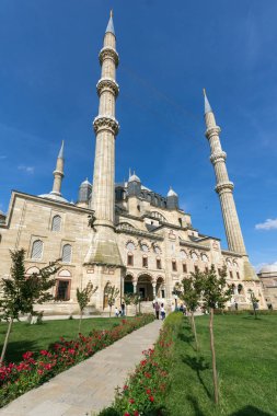 Edirne, Türkiye - 26 Mayıs 2018: mimar arasında 1569 ve 1575 Selimiye Camii Edirne şehri, Doğu Trakya, Türkiye'de Mimar Sinan tarafından inşa