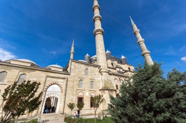 Edirne, Türkiye - 26 Mayıs 2018: mimar arasında 1569 ve 1575 Selimiye Camii Edirne şehri, Doğu Trakya, Türkiye'de Mimar Sinan tarafından inşa