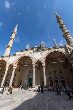 Edirne, Türkiye - 26 Mayıs 2018: mimar arasında 1569 ve 1575 Selimiye Camii Edirne şehri, Doğu Trakya, Türkiye'de Mimar Sinan tarafından inşa