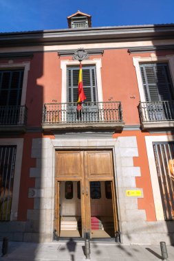 Madrid, İspanya - 24 Ocak 2018: Sabah görünümü romantizm Müzesi Madrid şehir, İspanya