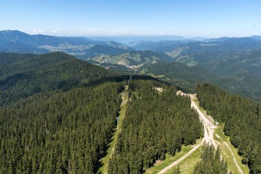 Rodop Dağları Snezhanka Tower Kayak Merkezi Pamporovo, yakındaki Smolyan bölge, Bulgaristan muhteşem manzara