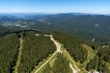 Rodop Dağları Snezhanka Tower Kayak Merkezi Pamporovo, yakındaki Smolyan bölge, Bulgaristan muhteşem manzara