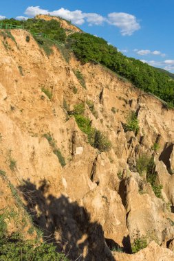 Harika gün batımı görünümü kaya oluşumu Stob piramitler, Rila Dağı, Köstendil bölgenin, Bulgaristan