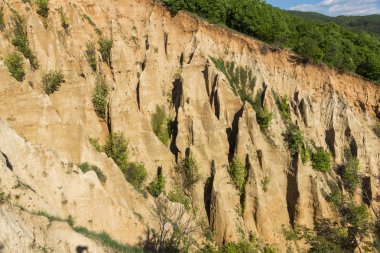 Harika gün batımı görünümü kaya oluşumu Stob piramitler, Rila Dağı, Köstendil bölgenin, Bulgaristan