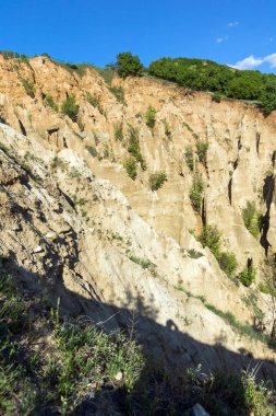 Harika gün batımı görünümü kaya oluşumu Stob piramitler, Rila Dağı, Köstendil bölgenin, Bulgaristan