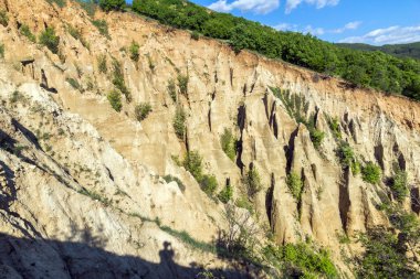 Harika gün batımı görünümü kaya oluşumu Stob piramitler, Rila Dağı, Köstendil bölgenin, Bulgaristan