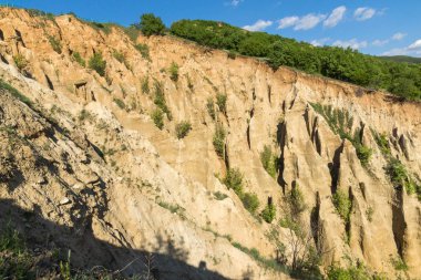 Harika gün batımı görünümü kaya oluşumu Stob piramitler, Rila Dağı, Köstendil bölgenin, Bulgaristan