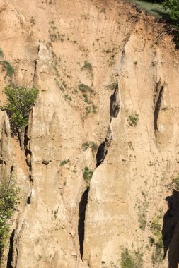 Harika gün batımı görünümü kaya oluşumu Stob piramitler, Rila Dağı, Köstendil bölgenin, Bulgaristan