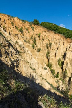 Harika gün batımı görünümü kaya oluşumu Stob piramitler, Rila Dağı, Köstendil bölgenin, Bulgaristan