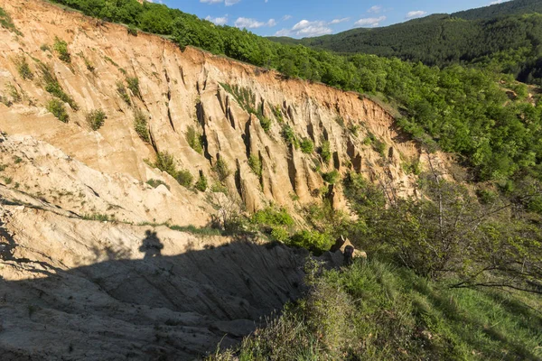 Harika gün batımı görünümü kaya oluşumu Stob piramitler, Rila Dağı, Köstendil bölgenin, Bulgaristan