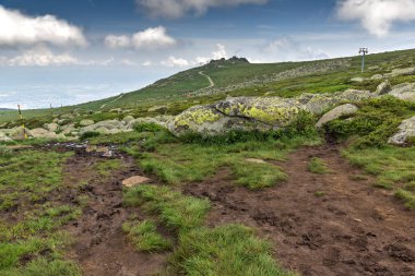 Şaşırtıcı Panorama, Vitosha Mountain yakınındaki Cherni Vrah tepe, Sofya şehir bölge, Bulgaristan
