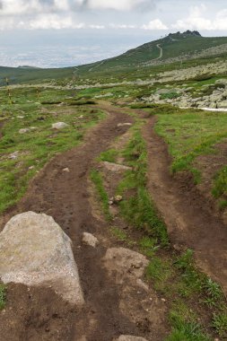 Şaşırtıcı Panorama, Vitosha Mountain yakınındaki Cherni Vrah tepe, Sofya şehir bölge, Bulgaristan