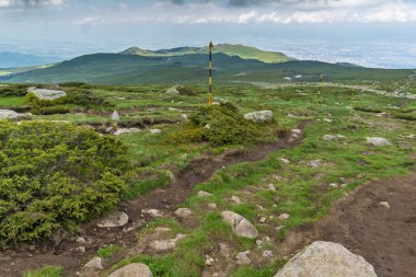 Şaşırtıcı Panorama, Vitosha Mountain yakınındaki Cherni Vrah tepe, Sofya şehir bölge, Bulgaristan
