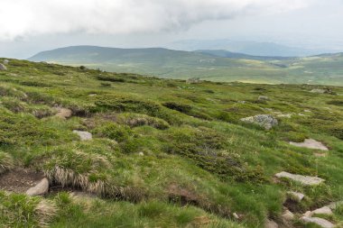 Şaşırtıcı Panorama, Vitosha Mountain yakınındaki Cherni Vrah tepe, Sofya şehir bölge, Bulgaristan