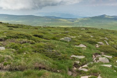 Şaşırtıcı Panorama, Vitosha Mountain yakınındaki Cherni Vrah tepe, Sofya şehir bölge, Bulgaristan