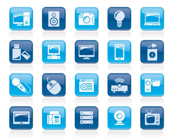 Technology Multimedia Devices Icons Vector Icon Set — Stock Vector