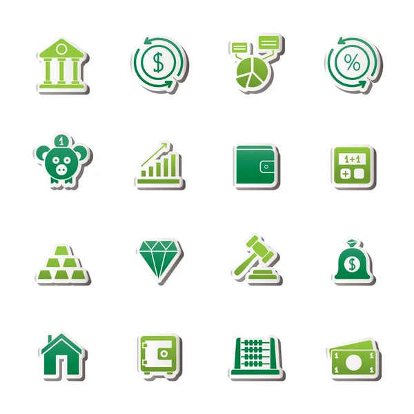 Bank Financiële Pictogrammen Vector Icon Set — Stockvector